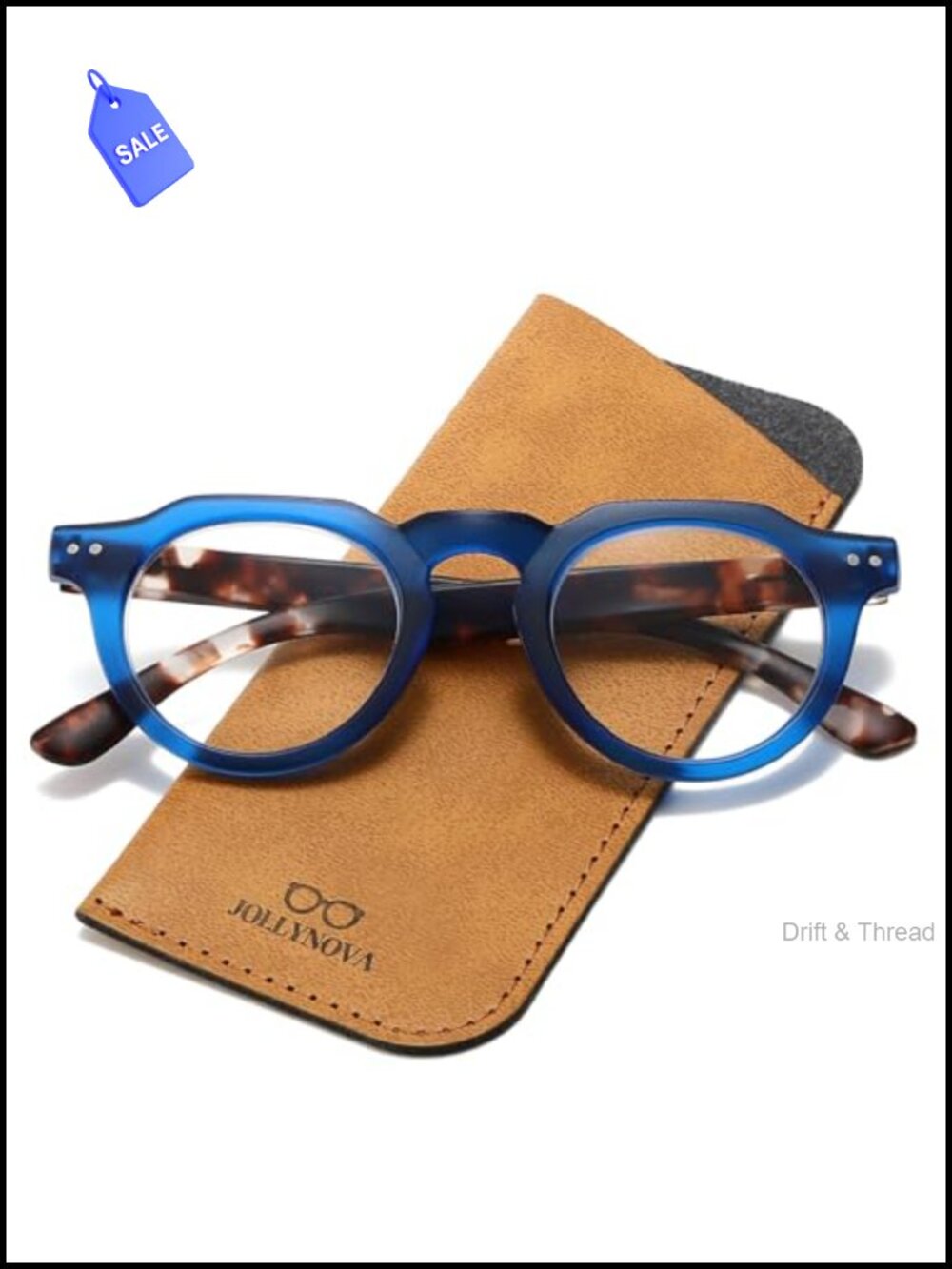Round Blue Light Reading Glasses Single Vision Tortoise Frame